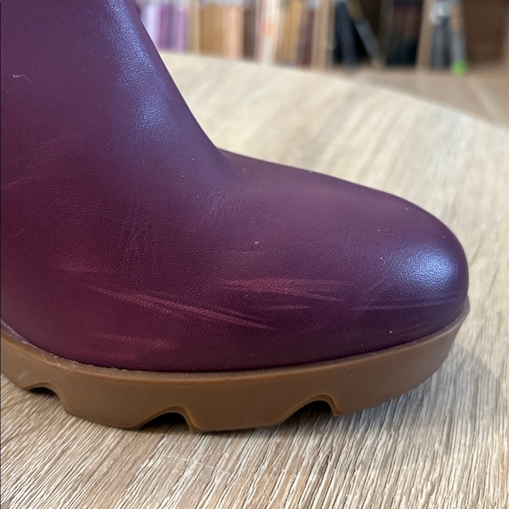 Sorel Joan Uptown Chelsea Plum Wedge Ankle Boots (Size 10) - Picture 4 of 13